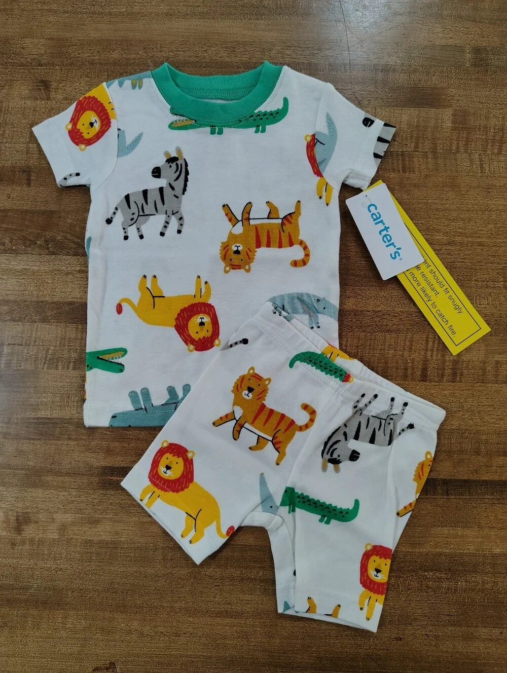 Carter's Multi- Pajama Sets Safari Green, Shark Gray, Safari White, Shark Coral